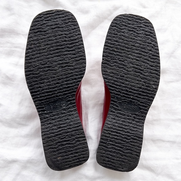 Vintage GH Bass & Co Tiona Oxblood Red Leather Loafer Mules 9.5 Preppy Academia - Picture 8 of 9